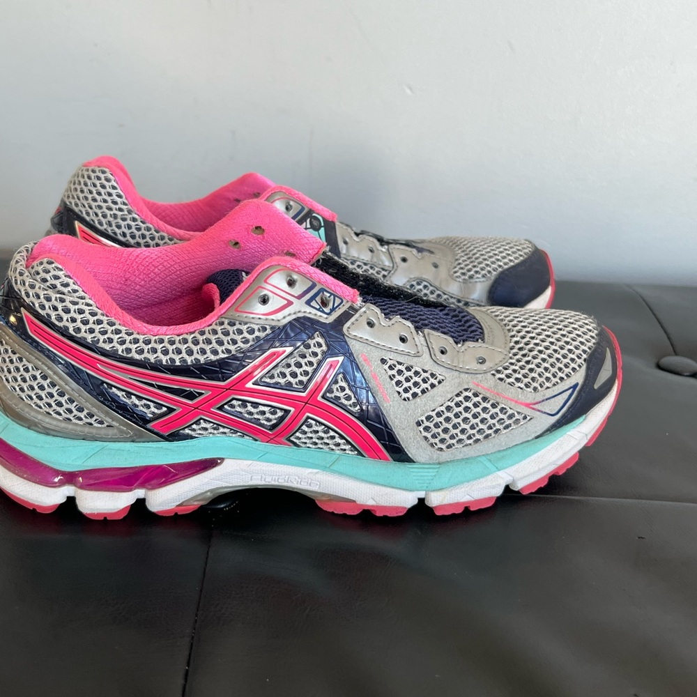 ASICS Women's Athletic Shoes - Gray, Pink, and Teal